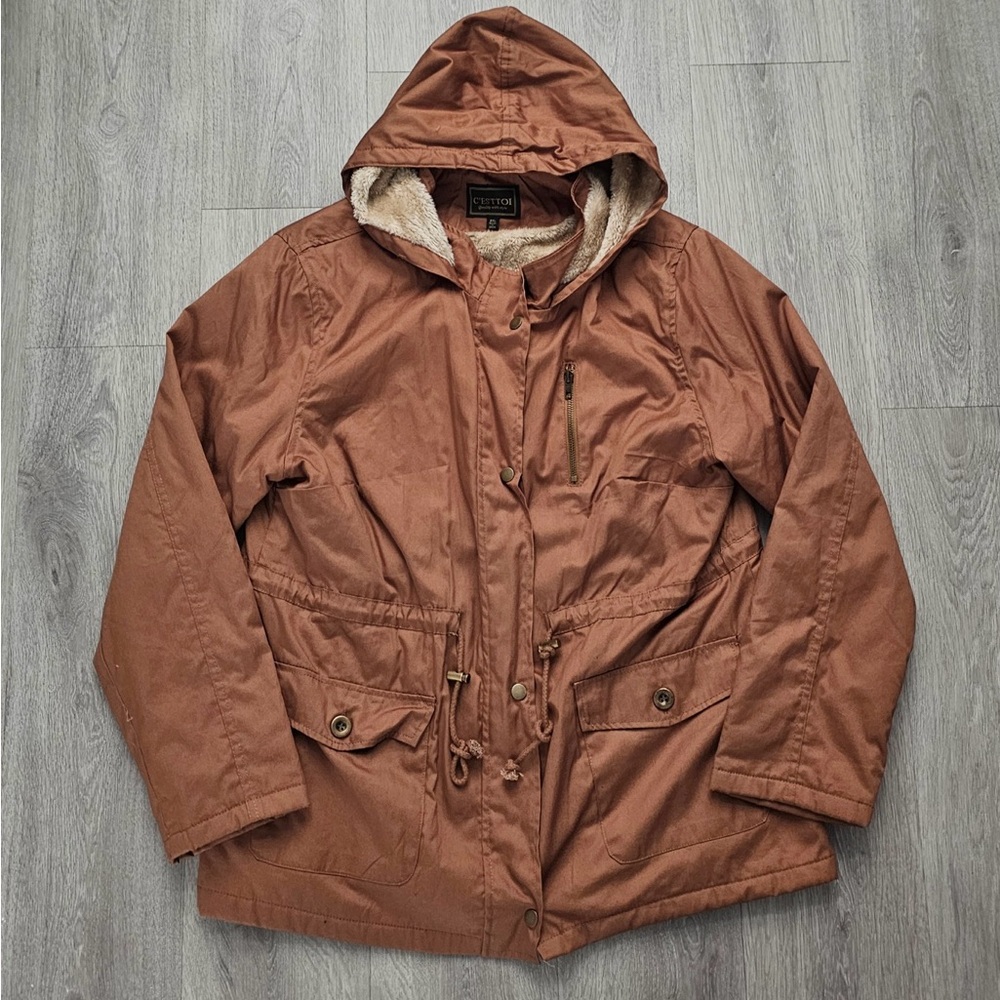 Women’s Brown Faux Fur Hooded Jacket